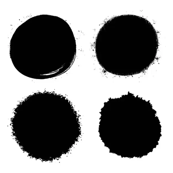 黒い円形のグラウンジの背景のコレクション — ストックベクタ