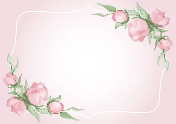 Elegantní Pozadí Ručně Malované Květinový Rám — Stockový vektor