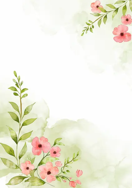 Elegant Hand Painted Watercolour Floral Design Background Stockillustration