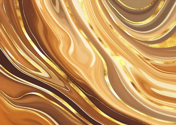 Eleganter Hintergrund Mit Einem Handbemalten Gold Flüssigen Marmor Design Stockillustration