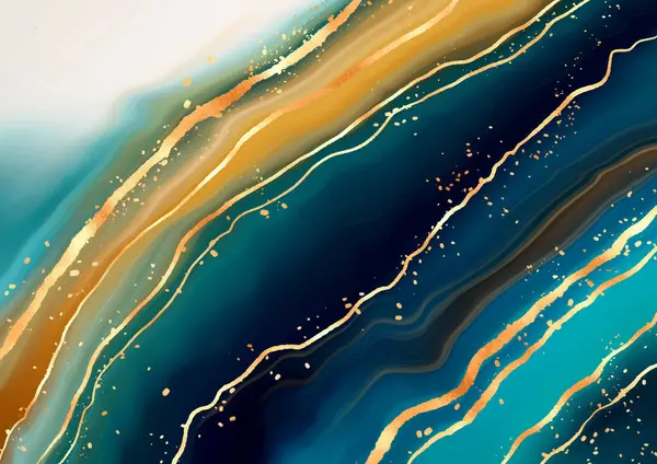 Luxuriöser Hintergrund Mit Flüssigem Marmoreffekt Mit Goldglitzern Stockillustration