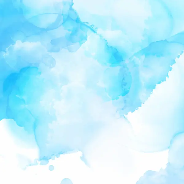 抽象的な手によって塗られた青い水彩の背景 — ストックベクタ