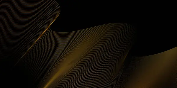 Abstraktní Banner Zlatě Tekoucími Liniemi Vektorová Grafika