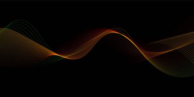 Soyut altın akış çizgileri pankart tasarımı 