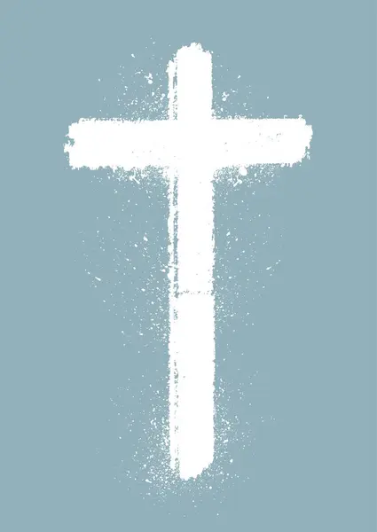 Abstract Background Grunge Style White Cross Design Stockillustration