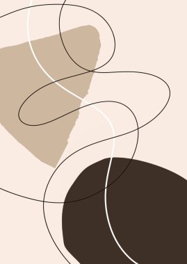 soyut minimal el çizimi Scandi tarzı duvar tasarımı