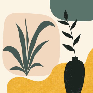 Soyut el çizimi İskandinav tarzı duvar tasarımı