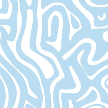Soyut el çizimi labirent biçimli desen tasarımı Pastel mavisi