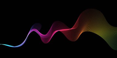 Gökkuşağı renkli akış çizgileri dizaynlı pankart