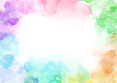 Soyut el boyası gökkuşağı renginde suluboya sınır tasarımı