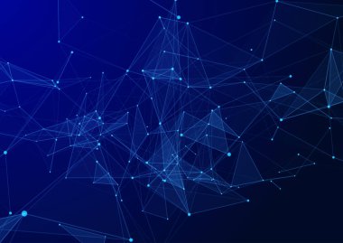 Düşük poli pleksus dizaynlı modern tekno arkaplan