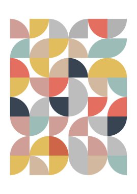 Retro biçimi Scandi tarzı duvar sanat arkaplanı tasarımı 