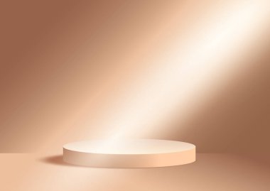 Boş bir podyumda parlayan sahne ışıklarıyla minimal ekran arkaplanı