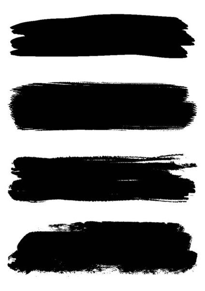 Коллекция абстрактных мазков черной кисти ручной работы 