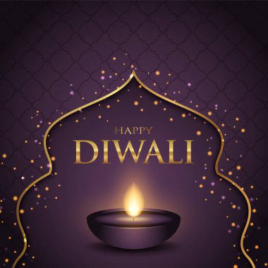 Diwali lamba tasarımı ile dekoratif arkaplan