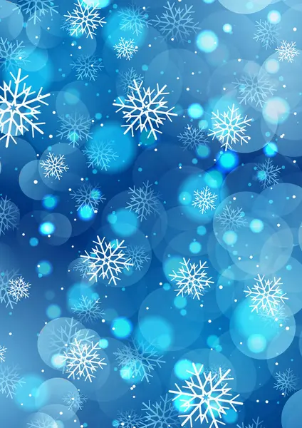 Noel kar taneleri arka planda Bokeh ışıkları tasarımı