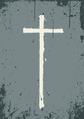 Soyut grunge Hıristiyan çapraz tasarım arka planı