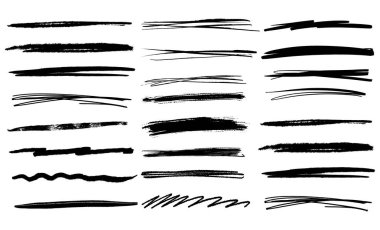 El çizimi grunge fırça darbeleri koleksiyonu