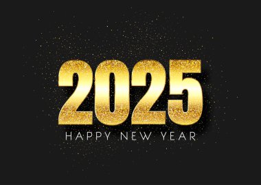 Işıltılı altın rakamlar dizaynlı mutlu yıllar. 