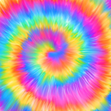 Gökkuşağı renkli psikedelik kravat boya sarmal arka plan tasarımı