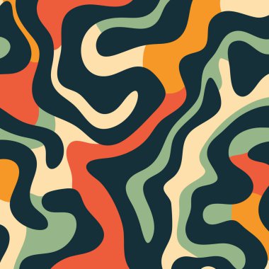 Organik şekilli elle çizilmiş soyut tasarım arka planı