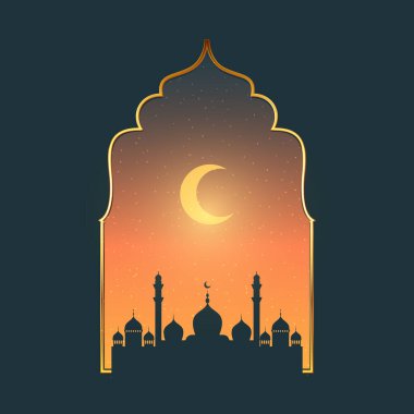 Cami siluetiyle Ramazan için dekoratif arkaplan 