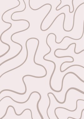 Tarafsız renklerle çizilmiş dalgalı bir el çizgisi tasarımı ile soyut arkaplan