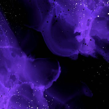 Soyut el boyalı mor alkol arkaplan tasarımı sıçramalarla 