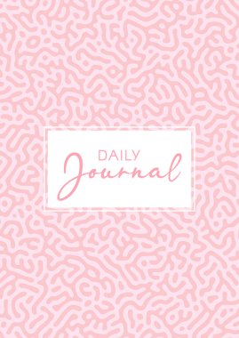 Günlük günlük kapak tasarımı, pastel pembe desenli.