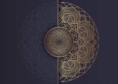 Zarif bir altın mandala tasarımı ile dekoratif arka plan 