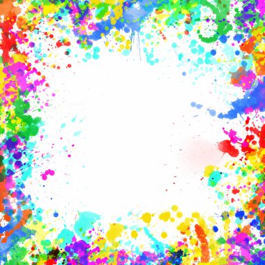 Renkli grunge boya sıçratma kenar arkaplan