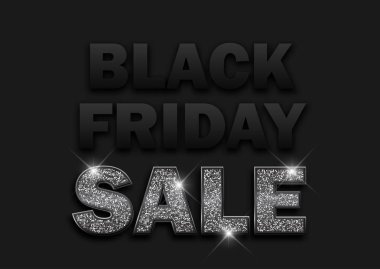 Siyah ışıltılı metin tasarımı ile Kara Cuma indirimli arka plan