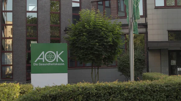 Halle Germany June 2021 Sign Entrance Aok Health Insurance Company — Stock Photo, Image