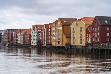 Bakklandet Wooden House Village in Trondheim clipart