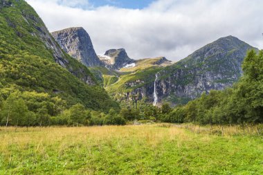 Briksdal Glacier in Jostedal Glacier Park near Olden in Norway Europe clipart