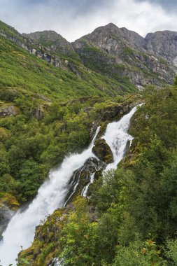 Briksdal Glacier in Jostedal Glacier Park near Olden in Norway Europe clipart