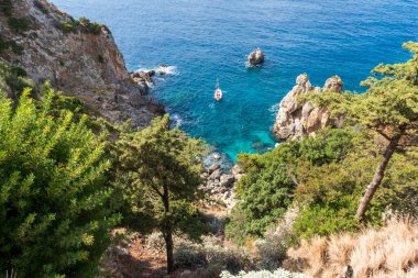 Yunanistan 'ın Korfu adasındaki Paleokastritsa köyü