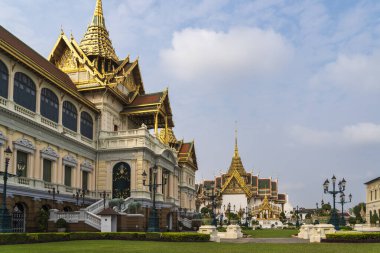 Büyük Saray ve Zümrüt Buda Tapınağı Tayland 'da Wat Phra Kaew