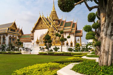 Büyük Saray ve Zümrüt Buda Tapınağı Tayland 'da Wat Phra Kaew