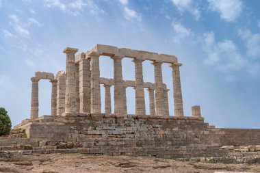 Atina yakınlarındaki Cape Sounio Sounion n Attica 'daki Poseidon Tapınağı
