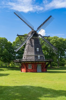 Danimarka 'daki Kopenhag' daki Kastellet Kalesindeki Eski Yel Değirmeni