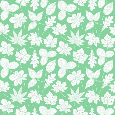 Decorative seamless pattern with leaves. Vector illustration