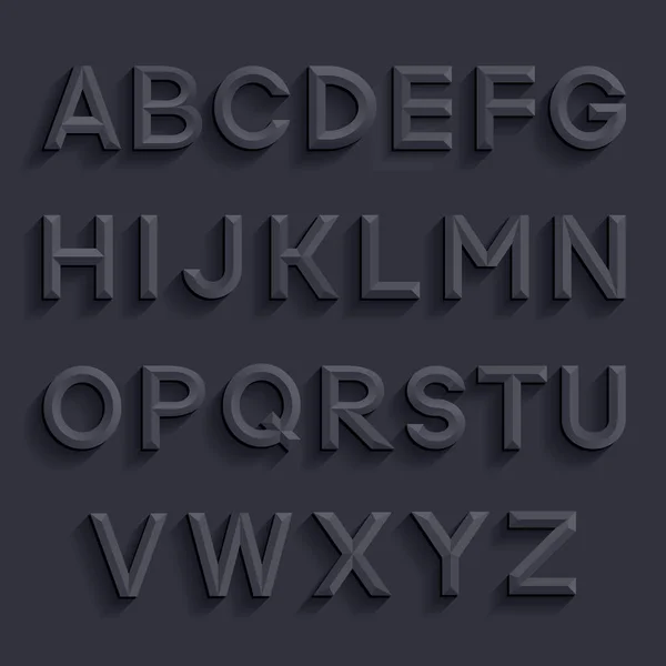Decoratieve Emboss Alfabet Vectorillustratie — Stockvector