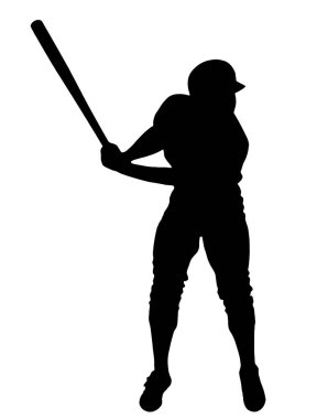 Isolated Silhouette of Baseball Batsman Preparing to Receive Throw, originating image from Generative AI technology 