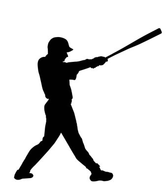 Isolated Silhouette of Baseball Batsman Intimidating Pitcher, originating image from Generative AI technology 