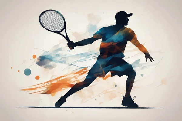 Smashing Design Moderne Coloré Joueur Tennis Tournoi Hommes Garçons — Image vectorielle