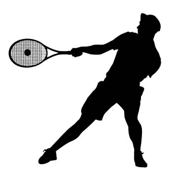 Tenisçi Silueti - Erkek ya da Çocuk Forehand 'a Vuruldu 