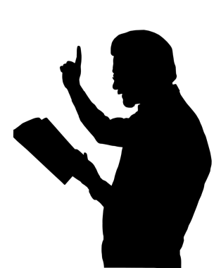 prediker lezen van de Bijbel met verhoogde arm