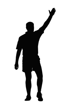 Spor siluet - rugby hakem penaltı veya try ödüllendirme