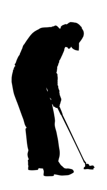 Golf sporu siluet - golfçü ile meşgul koyarak arka kemerli